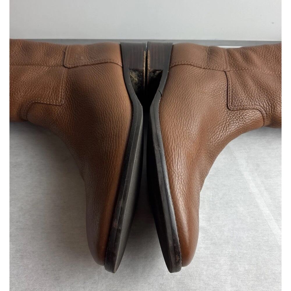 Tory Burch Brown Leather Knee High Riding Boots Round Toe Women Size 10 M - Picture 7 of 12